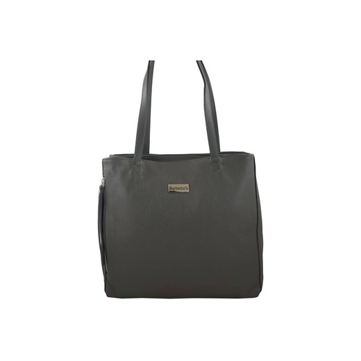 Torba skórzana A4 na ramię - Szara ciemna ze sklepu butyolivier w kategorii Torby Shopper bag - zdjęcie 175336825