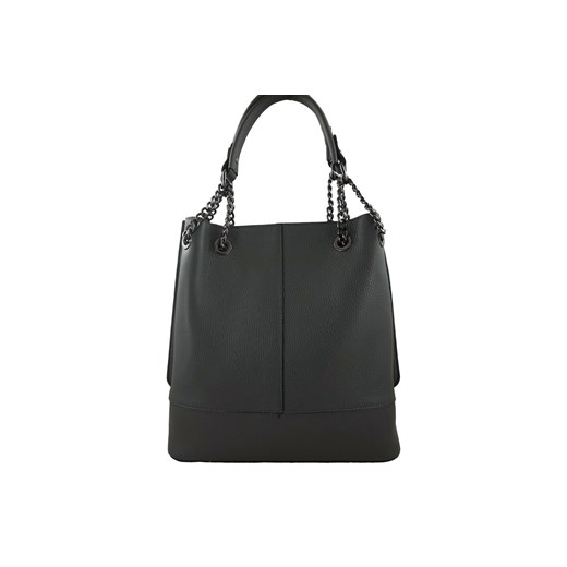 Modna torebka skórzana damska - Szara ciemna ze sklepu butyolivier w kategorii Torby Shopper bag - zdjęcie 175337086