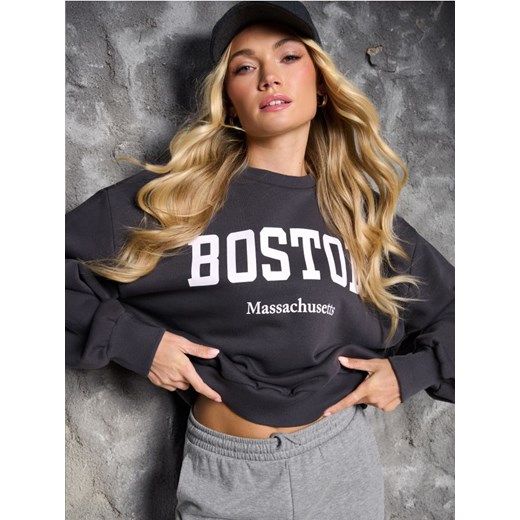 Sinsay - Bluza z napisem - szary Sinsay XS Sinsay