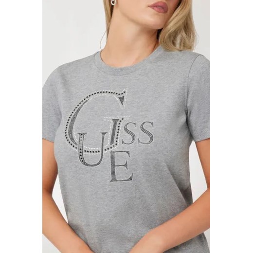 Bluzka damska Guess młodzieżowa z krótkim rękawem z okrągłym dekoltem