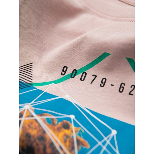 Męski t-shirt bawełniany z nadrukiem California - różowy V2 OM-TSPT-0128 XL okazja ombre