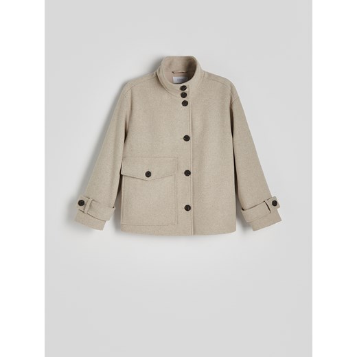 Reserved - Kurtka z wełną - beżowy Reserved M Reserved