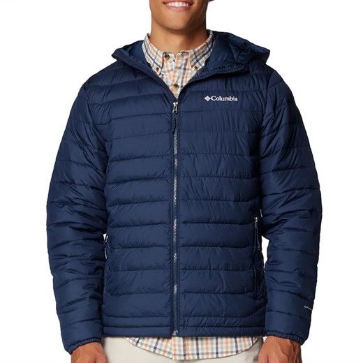 Kurtka Columbia Powder Lite II Hooded 2086944464 - granatowa ze sklepu streetstyle24.pl w kategorii Kurtki męskie - zdjęcie 175352827