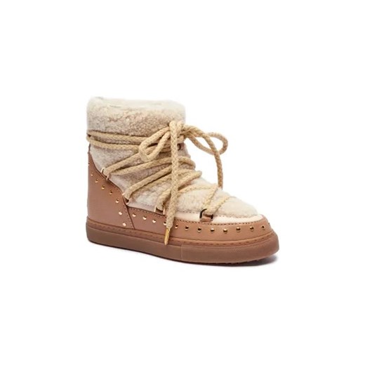 INUIKII Skórzane śniegowce CURLY ROCK WEDGE | z dodatkiem wełny ze sklepu Gomez Fashion Store w kategorii Śniegowce damskie - zdjęcie 175352927
