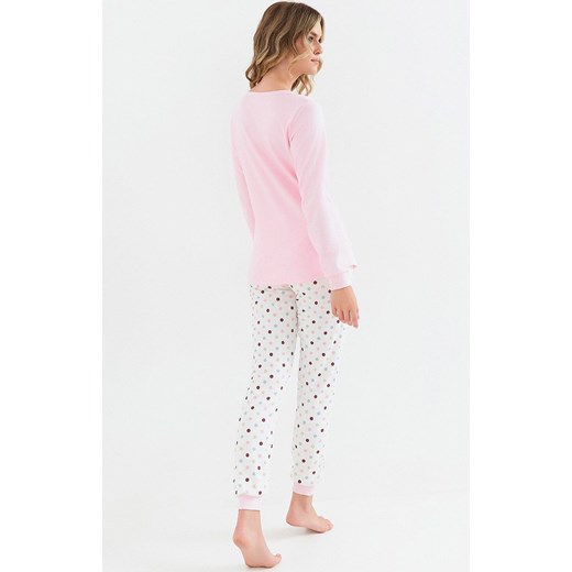 Bawełniana piżama damska 432 Interlock, Kolor różowy-wzór, Rozmiar XL, Cana ze sklepu Intymna w kategorii Piżamy damskie - zdjęcie 175353246