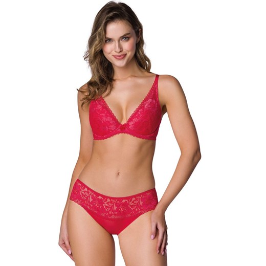 Biustonosz push-up czerwony Hannah M-0115/11, Kolor czerwony, Rozmiar 80E, Mat ze sklepu Intymna w kategorii Biustonosze - zdjęcie 175353359