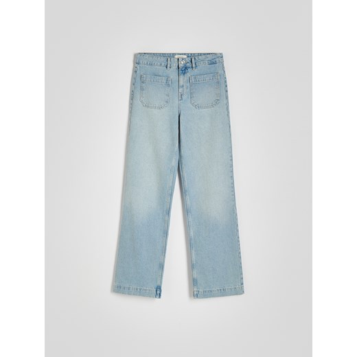 Reserved - Jeansy straight z kieszeniami - niebieski Reserved 40 Reserved