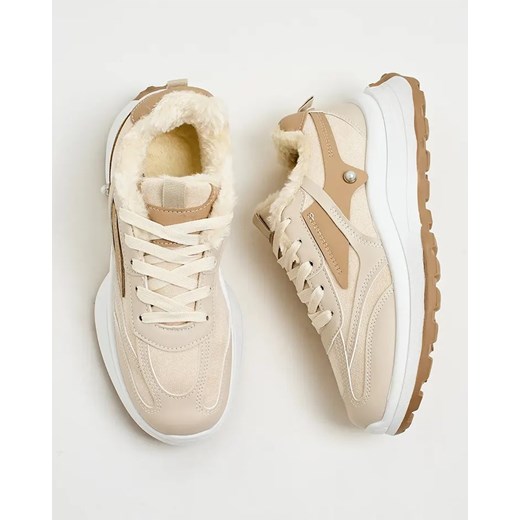 Buty sportowe damskie Royalfashion.pl sneakersy beżowe 