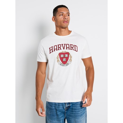 Sinsay - Koszulka Harvard - kremowy Sinsay 3XL Sinsay