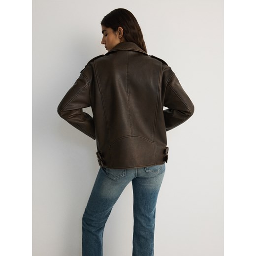 Reserved - Ramoneska oversize - ciemnobrązowy Reserved M Reserved