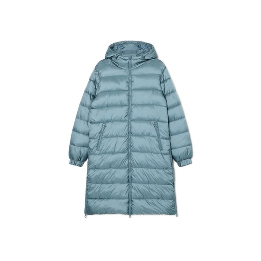 Cropp - Zielony płaszcz puffer z kapturem - zielony ze sklepu Cropp w kategorii Płaszcze damskie - zdjęcie 175363108