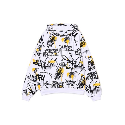 Cropp - Biała bluza z nadrukiem graffiti - biały ze sklepu Cropp w kategorii Bluzy męskie - zdjęcie 175363175