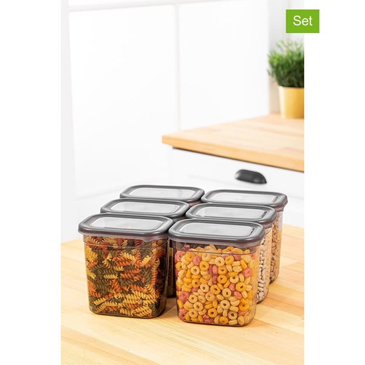 Violeta Home Pojemniki (6 szt.) w kolorze antracytowym - 1,15 l ze sklepu Limango Polska w kategorii Pojemniki kuchenne - zdjęcie 175366555