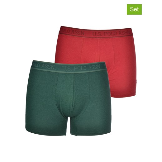 U.S. Polo Assn. Bokserki (2 pary) w kolorze zielonym i czerwonym ze sklepu Limango Polska w kategorii Majtki męskie - zdjęcie 175367787