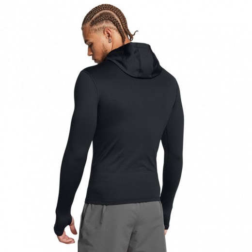 Męski longsleeve treningowy z kapturem Under Armour UA Cg Elite Scuba Hdy - czarny ze sklepu Sportstylestory.com w kategorii T-shirty męskie - zdjęcie 175370446