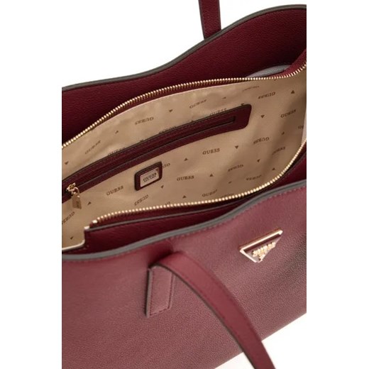 Shopper bag czerwona Guess mieszcząca a6 na ramię matowa