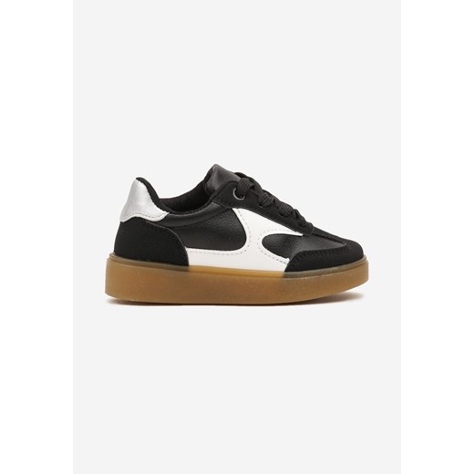 Czarne Metaliczne Buty Sportowe Sneakersy na Płaskiej Podeszwie Sintenna ze sklepu renee.pl w kategorii Buty sportowe dziecięce - zdjęcie 175373975