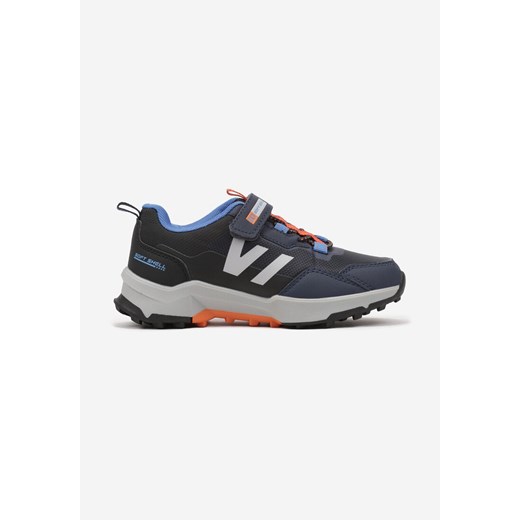 Granatowe Płaskie Sznurowane Buty Sportowe Sneakersy z Geometrycznym Wzorem Ellitrien ze sklepu born2be.pl w kategorii Buty sportowe dziecięce - zdjęcie 175374288