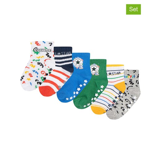 Converse Skarpety antypoślizgowe (6 par) ze wzorem ze sklepu Limango Polska w kategorii Skarpetki dziecięce - zdjęcie 175376656