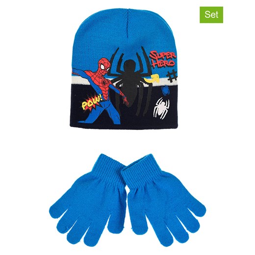 Spiderman 2-częściowy zestaw &quot;Spider-man&quot; w kolorze niebieskim ze sklepu Limango Polska w kategorii Czapki dziecięce - zdjęcie 175376739