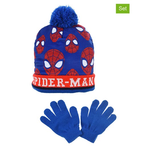 Spiderman 2-częściowy zestaw &quot;Spider-Man&quot; w kolorze niebieskim ze sklepu Limango Polska w kategorii Czapki dziecięce - zdjęcie 175376758