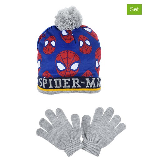 Spiderman 2-częściowy zestaw &quot;Spider-Man&quot; w kolorze niebiesko-szarym ze sklepu Limango Polska w kategorii Czapki dziecięce - zdjęcie 175376759