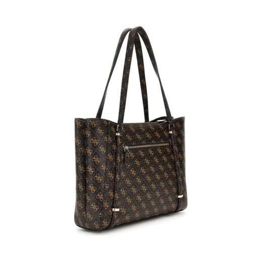 Shopper bag czarna Guess na ramię ze skóry ekologicznej duża