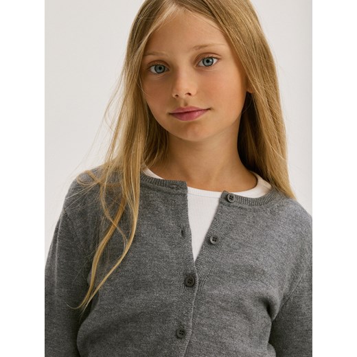 Reserved - Kardigan na guziki - ciemnoszary Reserved 128 (7-8 lat) Reserved