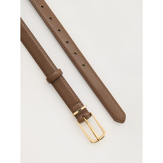 Reserved - Wąski pasek z klamrą - brązowy Reserved S Reserved