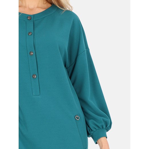Zielona sukienka L'AF casualowa prosta midi 