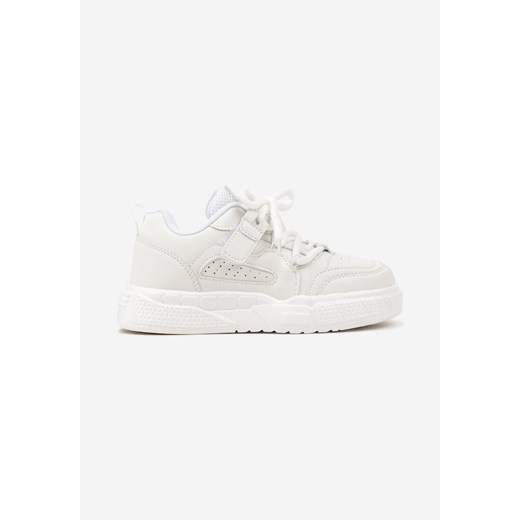 Białe Klasyczne Płaskie Buty Sportowe Sneakersy ze Skórzaną Wkładką Denaria ze sklepu born2be.pl w kategorii Buty sportowe dziecięce - zdjęcie 175384896