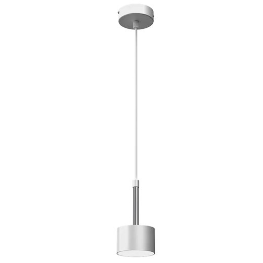Biało-srebrna lampa wisząca - N019-Umer ze sklepu Edinos.pl w kategorii Lampy wiszące - zdjęcie 175385295