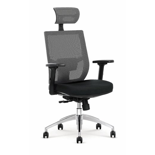 Szaro Obrotowy Czarny Ergonomiczny Fotel Biurowy Z Systemem Multiblock S4-P60 ze sklepu Edinos.pl w kategorii Krzesła biurowe - zdjęcie 175385297