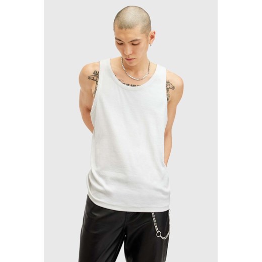 AllSaints top bawełniany EDWARDS VEST kolor biały M008JB ze sklepu ANSWEAR.com w kategorii T-shirty męskie - zdjęcie 175387908