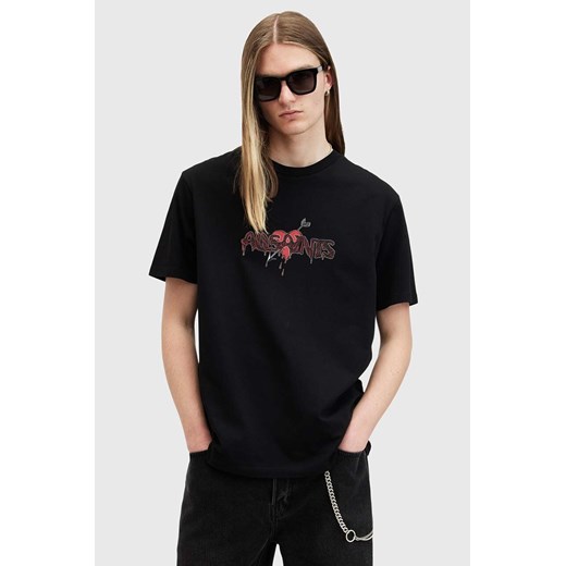AllSaints t-shirt bawełniany BEREFT SS CREW kolor czarny z nadrukiem M030PB ze sklepu ANSWEAR.com w kategorii T-shirty męskie - zdjęcie 175387937