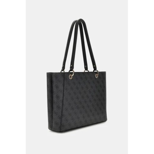 Shopper bag Guess na ramię matowa ze skóry ekologicznej duża