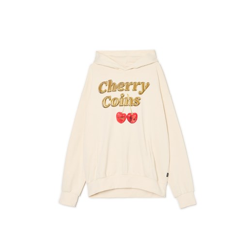 Cropp - Bluza z motywem cherry - kremowy ze sklepu Cropp w kategorii Bluzy męskie - zdjęcie 175391769