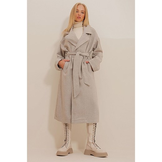 Trend Alacati Płaszcz przejściowy w kolorze beżowym ze sklepu Limango Polska w kategorii Płaszcze damskie - zdjęcie 175392678
