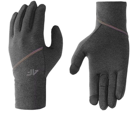 Rękawiczki 4F Touch Screen WAW24AGLOU08125M - szare ze sklepu streetstyle24.pl w kategorii Rękawiczki męskie - zdjęcie 175396518