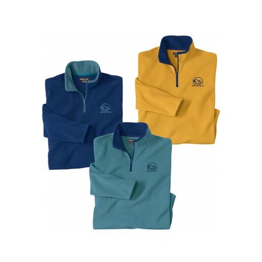 Zestaw 3 swetrów z mikropolaru Sport Mountain ze sklepu Atlas For Men w kategorii Swetry męskie - zdjęcie 175397368