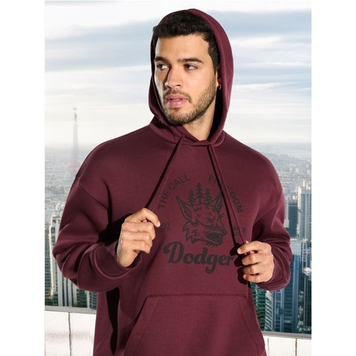 Sinsay - Bluza z kapturem - czerwony ze sklepu Sinsay w kategorii Bluzy męskie - zdjęcie 175399108