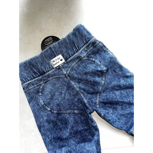 legginsy tregginsy jeansowe marmo serduszka double push up marmurek  me&jan Me&jan S STYLOWO