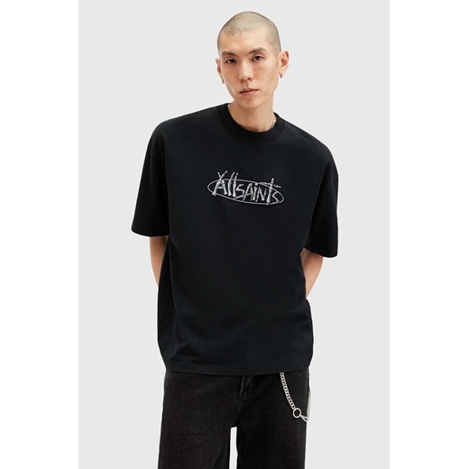 AllSaints t-shirt bawełniany STERNUM SS CREW kolor czarny z nadrukiem M040PB ze sklepu ANSWEAR.com w kategorii T-shirty męskie - zdjęcie 175402178
