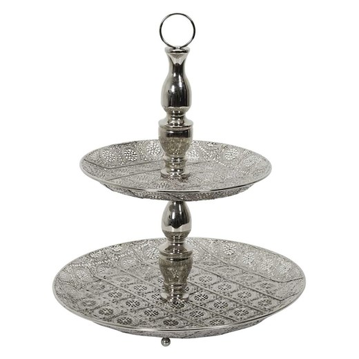 Ethnical Life Etażerka w kolorze srebrnym - wys. 40 x Ø 49 cm ze sklepu Limango Polska w kategorii Misy i tace dekoracyjne - zdjęcie 175403477