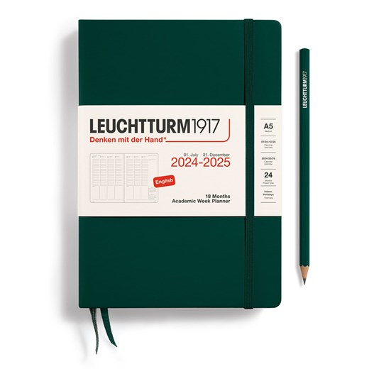 LEUCHTTURM1917 Akademicki kalendarz tygodniowy w kolorze ciemnozielonym - 14,5 x Leuchtturm1917 onesize wyprzedaż Limango Polska