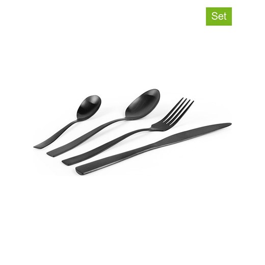 Trendy Kitchen by EXCÉLSA 16-częściowy zestaw sztućców &quot;Shadow&quot; w kolorze czarnym ze sklepu Limango Polska w kategorii Sztućce - zdjęcie 175404695