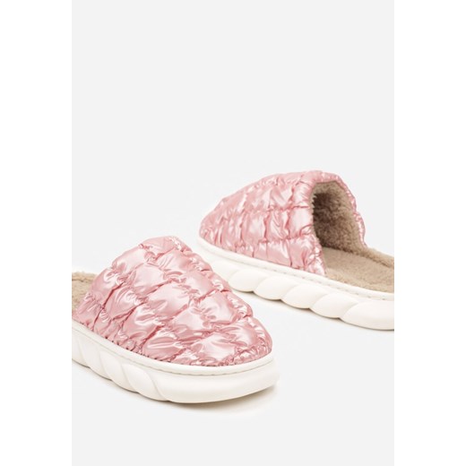 Różowe Pikowane Kapcie na Płaskiej Podeszwie Atinara 36-37 wyprzedaż born2be.pl