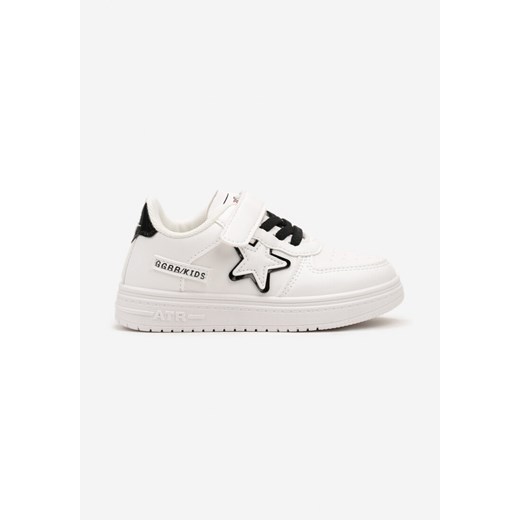Biało-Czarne Sznurowane Buty Sportowe Sneakersy na Płaskiej Podeszwie Ozdobione Gwiazdką Sianis ze sklepu renee.pl w kategorii Buty sportowe dziecięce - zdjęcie 175408077
