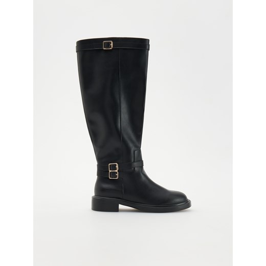 Reserved - Skórzane kozaki - czarny Reserved 39 Reserved