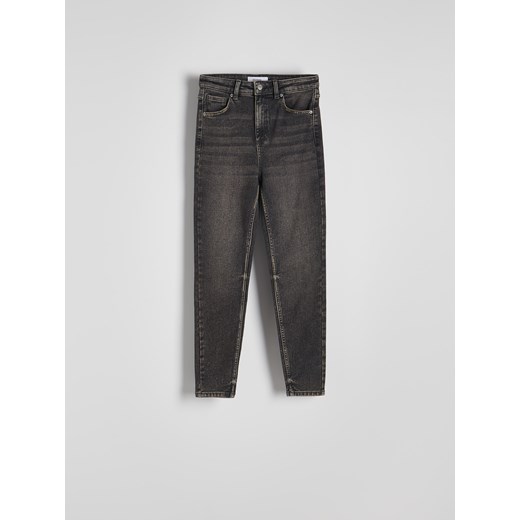 Reserved - Jeansy high waist - beżowy Reserved 46 Reserved